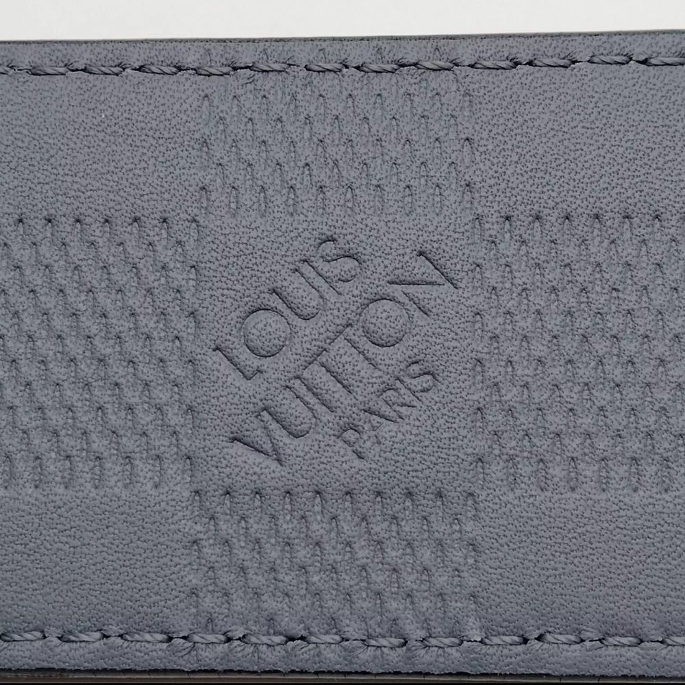 NEW Auth Louis Vuitton Blue Leather Damier Infini Belt Men’s Size 90 Very Good - Picture 8 of 11